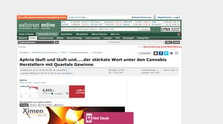 
                            6. Aphria läuft und läuft und.....der stärkste Wert unter den ...