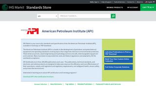 
                            4. API-American Petroleum Institute - IHS Markit Standards Store