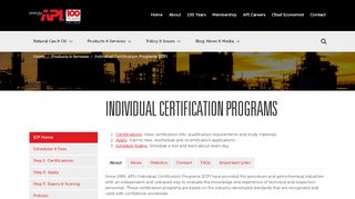 
                            9. API | Individual Certification Programs