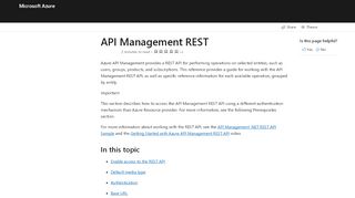 
                            8. API Management REST | Microsoft Docs