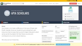 
                            8. APIA Scholars - GuideStar Profile