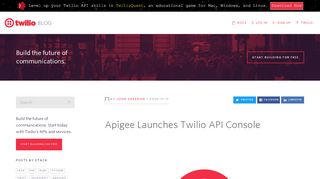 
                            9. Apigee Launches Twilio API Console - Twilio