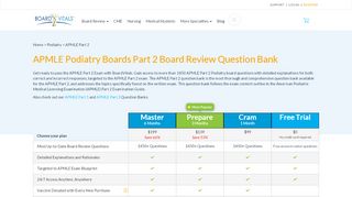 
                            6. APMLE Podiatry Boards Part 2 Practice Tests - BoardVitals