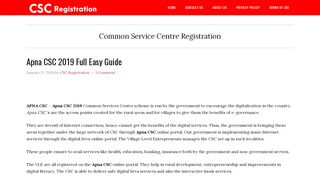 
                            3. Apna CSC 2019 Full Easy Guide - CSC Registration