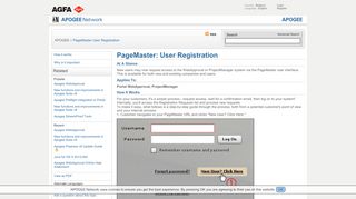 
                            7. APOGEE Network | PageMaster User Registration