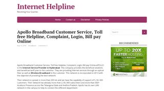 
                            5. Apollo Broadband Customer Service, Toll free …