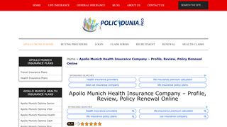 
                            7. Apollo Munich Health Insurance Review & Policy Renewal