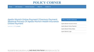 
                            9. Apollo Munich Online Payment - Policy Corner