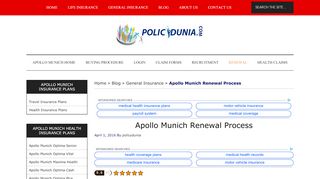 
                            4. Apollo Munich Renewal Process - Online Renewal