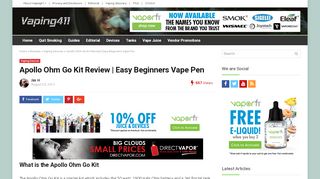 
                            8. Apollo Ohm Go Kit Review | Easy Beginners Vape Pen | Vaping411