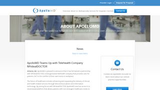 
                            2. ApolloMD Partners with MYIdealDOCTOR | News