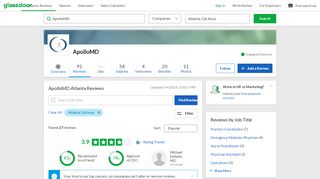 
                            7. ApolloMD Reviews in Atlanta, GA | Glassdoor