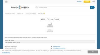 
                            8. APOLLON core GmbH, Linz - Credit Report - FirmenWissen