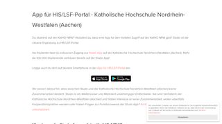 
                            4. App für HIS/LSF-Portal - Katholische Hochschule Nordrhein ... - Studo