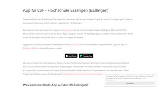 
                            6. App für LSF - Hochschule Esslingen (Esslingen)