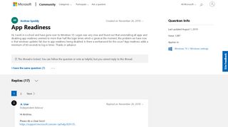 
                            1. App Readiness - Microsoft Community