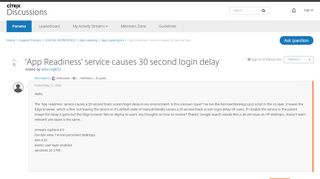 
                            2. 'App Readiness' service causes 30 second login delay - App ...