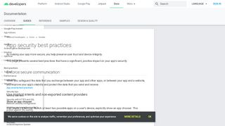 
                            4. App security best practices | Android Developers