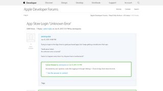 
                            7. App Store Login 'Unknown Error' |Apple Developer Forums