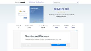 
                            8. App.bom.com website. Arena > Log In.