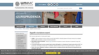 
                            8. Appelli e iscrizione esami - giurisprudenza.unimc.it