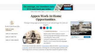 
                            8. Appen Work-At-Home Opportunities