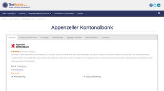 
                            7. Appenzeller Kantonalbank (Switzerland) - Bank Profile