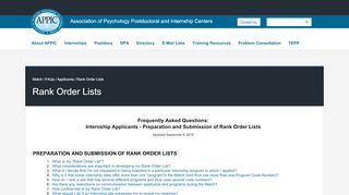 
                            9. APPIC > Match > FAQs > Applicants > Rank Order Lists
