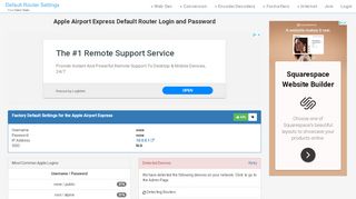 
                            3. Apple Airport Express Default Router Login and Password