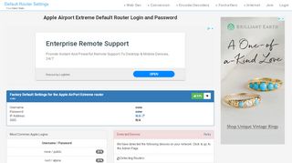 
                            11. Apple Airport Extreme Default Router Login and Password