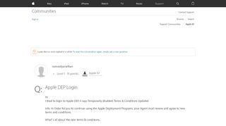 
                            3. Apple DEP Login - Apple Community