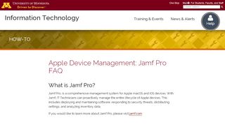 
                            9. Apple Device Management: Jamf Pro FAQ | IT@UMN