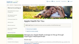 
                            2. Apple Health for You | Washington State Health Care Authority