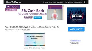 
                            7. Apple ID is Disabled 2019, Apple ID Locked on iPhone, iPad ...