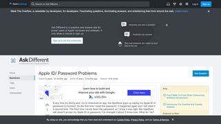 
                            7. Apple ID/ Password Problems - Ask Different