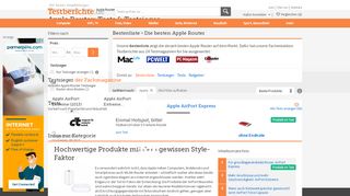 
                            8. Apple Router Test: Testsieger der Fachpresse Testberichte.de