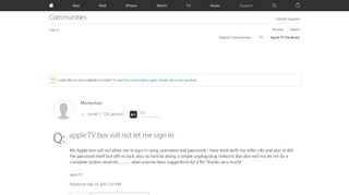 
                            8. apple TV box will not let me sign-in - Apple …