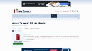 
                            7. Apple TV won't let me sign in! | MacRumors Forums