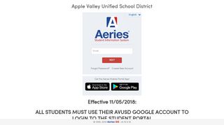 
                            5. Apple Valley Unified School District - Aeries: Portals