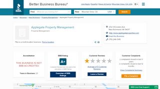 
                            3. Applegate Property Management | Better Business Bureau® Profile