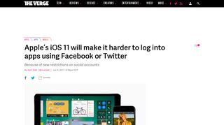 
                            7. Apple's iOS 11 will make it harder to log into apps using Facebook or ...