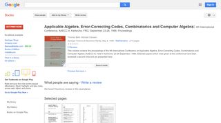 
                            7. Applicable Algebra, Error-Correcting Codes, Combinatorics and ...