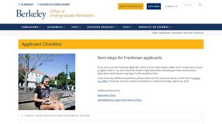 
                            4. Applicant Checklist - Admissions | UC Berkeley - University of ...
