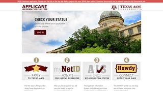 
                            1. Applicant Information System (AIS) - Texas A&M University