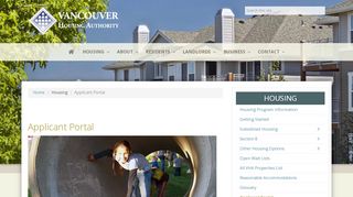 
                            5. Applicant Portal | Housing - Vancouver Housing Authority