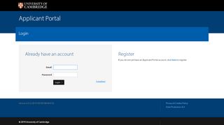 
                            3. Applicant Portal - University of Cambridge