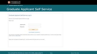 
                            4. Applicant Self-Service - CamSIS - University of Cambridge