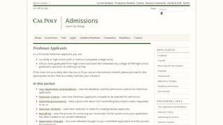 
                            3. Applicants Freshman Admissions - Cal Poly, San Luis Obispo