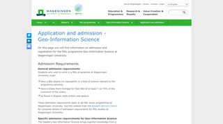 
                            5. Application and admission - Geo-Information Science - WUR