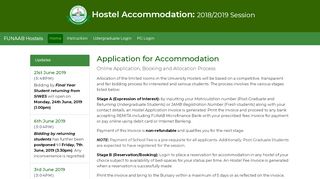 
                            5. Application by Fresh Undergraduate Students - FUNAAB · Hostel